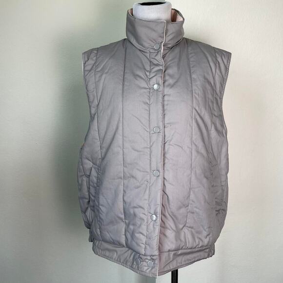 Deadstock Vintage Baby Pink and Grey Reversible Jacket and Vest - Picture 6 of 8